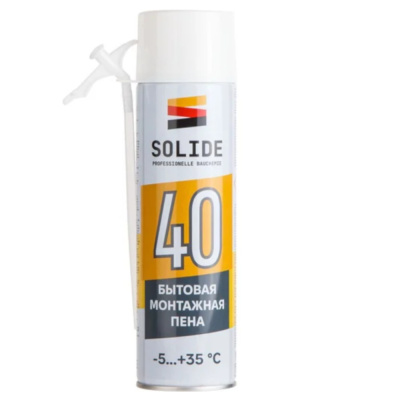 Пена монтажная бытовая всесезонная SOLIDE Foam 40 (500мл)
