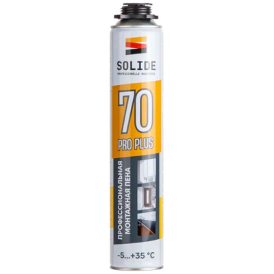 Пена монтажная профессиональная всесезонная SOLIDE Foam Pro Plus 70 (750мл)