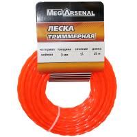 Леска триммерная MegArsenal d3.0 скрученный квадрат L15