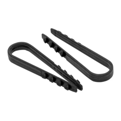 Дюбель-хомут для круглого кабеля, черный, 11-18мм (15шт)