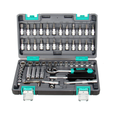 Набор инструмента 1/4", Crv, пластиковый кейс 57 предм.//STELS