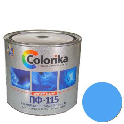 Эмаль ПФ-115 "Colorika" голубая 1,8 кг