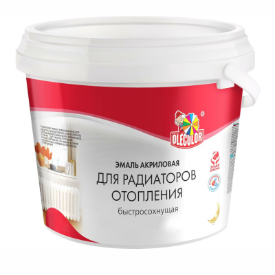 Эмаль акриловая для радиаторов отопления высокоглянцевая (0,5 кг) OLECOLOR