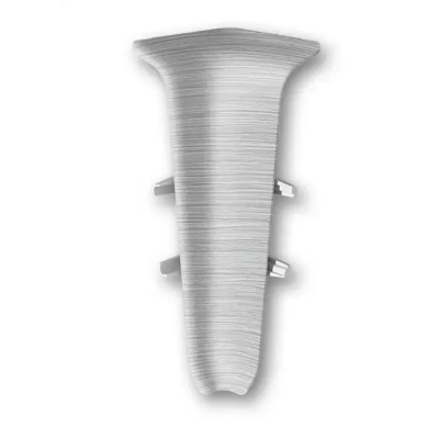 Угол для плинтуса 70мм "Деконика" Алюминий / 186 внутренний										