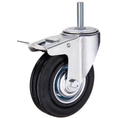 Колесо промышлен. поворот. болт. креплен. с тормоз.(М10)  75мм (SCTB94)