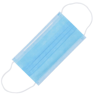Маска медицинская 3-х сл. голубая п/э 50шт/уп