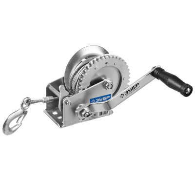 Лебедка, Профессионал (43113-0.5) ЗУБР  0.5 т, 8 м, ручная барабанная тяговая тросовая 