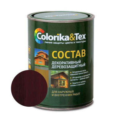 Состав деревозащитный "Colorika&Tex" махагон 0,8л