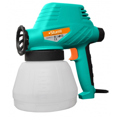 Краскопульт Sturm!, 120 Вт, 300 мл/мин, 80 DIN, бак 1 л, РЕГУЛ. ИНТЕНС. РАСПЫЛЕНИЯ