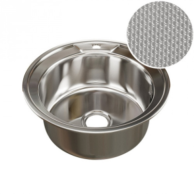 Мойка круг d 49 (0,8) вып 3 1/2 MIXLINE (глуб чаши 18 см) с сифоном