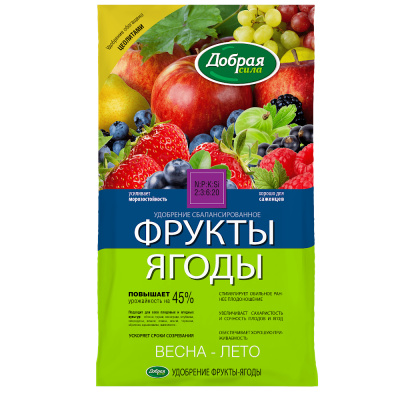 Для фруктов,ягод 0,9кг Добрая Сила мин.удобрение 6/12/576 БФ