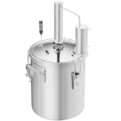 Дистиллятор домашний "Первач" Элит 14Т, 14л, термом,клап. избыт.давл., слив отх.,охладитель,съемн.кр