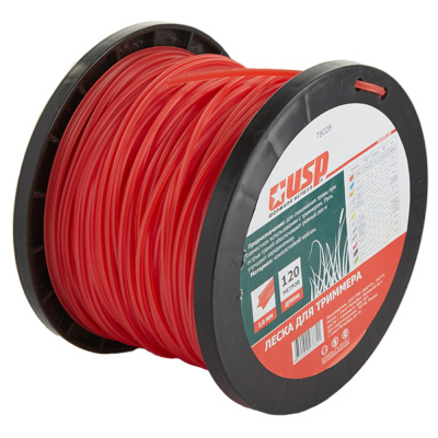 Леска для триммера, длина 120 м, профиль - звезда, диаметр 2.4 мм