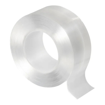 Нано-лента двусторонняя клейкая многоразовая, прозрачная, 3м, ширина 30 мм арт.108111