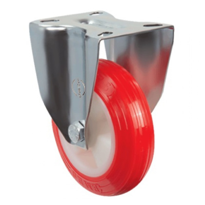 Колесо  полиуретановое неповоротное  80 мм ( EM02 ZKP 80 ), диск-полиамид