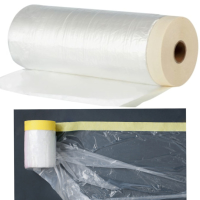 Пленка защитная с малярной лентой 1,8 Х 33 М (1/25) "UNIBOB"