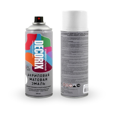 Эмаль аэрозольная универс.DECORIX 520мл,белый матовый