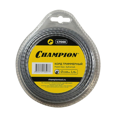 Корд трим.CHAMPION  Platin Saw 2.65мм*15м (зубчатый), CHAMPION, КИТАЙ, C7066