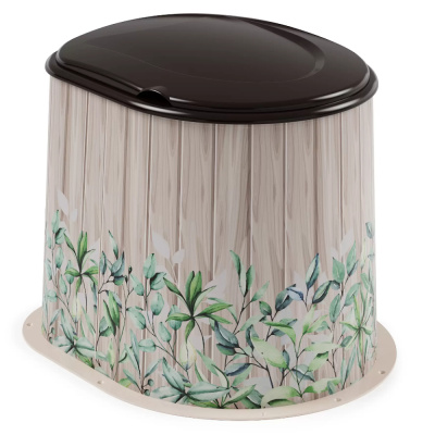 ТУАЛЕТ ДАЧНЫЙ ПЛАСТ. С КРЫШКОЙ  (ДЕКОР ЛЕТНИЙ ДЕНЬ) (1/5) "АЛЬТЕРНАТИВА" М3023