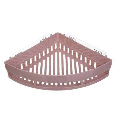 Полка настенная угловая (большая), пластик, 35x25x7 см, пудровый VETTA Classic 
