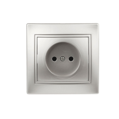 Розетка 2P, 16А-250В, IP20, СУ, алюминий Intro Plano 1-201-03 