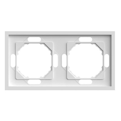 Рамка 2-местная, РС, soft touch, STEKKER PFR00-5002-01 Эмили, белый фарфор, 1/22/220