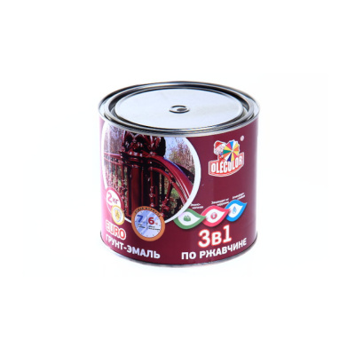 Грунт-эмаль по ржавчине 8017 коричневый 2 кг Olecolor