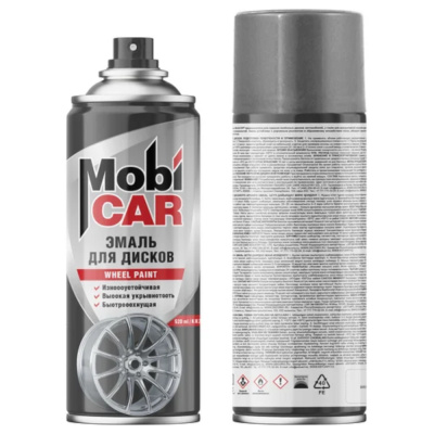 Эмаль для дисков MobiCAR, 520 мл, серый