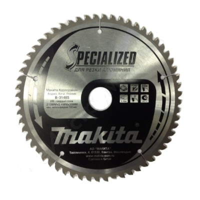 Диск пильный Makita B-31485 (ф210х30х2.3мм,60зуб,д\диск пил,д\алюм)