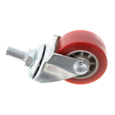 Колесо мебел. поворотное болт.крепление (М10)  40мм (красный пластик)