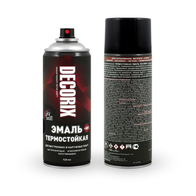 Аэрозольная эмаль термостойкая +400°С DECORIX, 520 мл, белый
