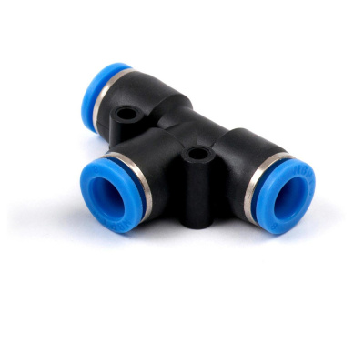 Фитинг пневматический цанговый пластиковый Т-образный PUТ 8
