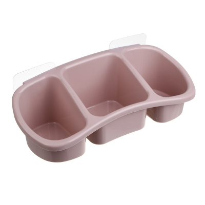 Полка настенная, три отделения, пластик, 28x12,5x8,5 см, пудровый VETTA Classic 