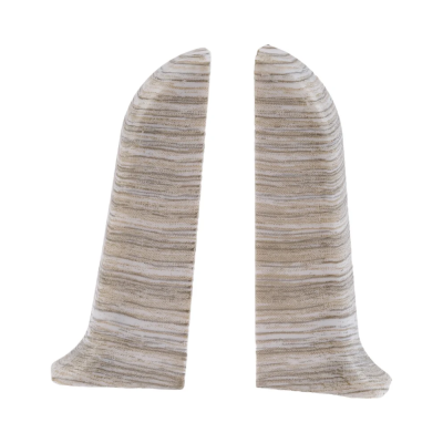 Угол для плинтуса 55мм "Идеал Классик" Ясень серый / 253 торцевой (пара)										