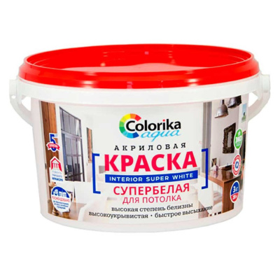 Краска "Colorika Aqua" супербелая для потолка 7 кг