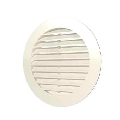 Решетка наружная вентиляционная круглая D200 с фланцем D150, ASA 15РКН Ivory  