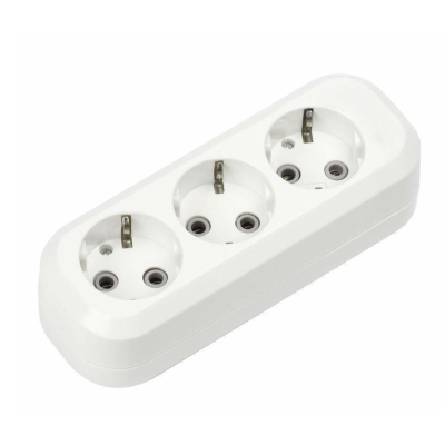 Колодка Smartbuy 3 гн. 16А 250В (корпус АБС-пластик, белая, земля) SBE-16-3-00-Z