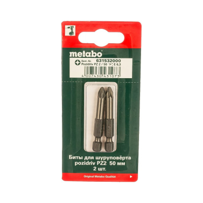 Биты PZ 2х50 мм, Classic Pozidrive, 2 шт Метабо(Metabo)