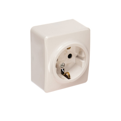 Розетка ЭРА 2P+E Schuko, 16A-250В, IP20, ОУ, Эра Эксперт, белый, 11-2203-01 (1/16) 