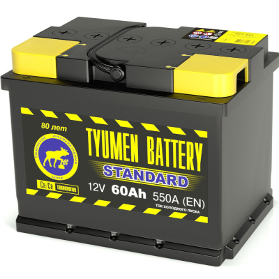 Аккумулятор 6СТ-60L "TYUMEN BATTERY" Standart (обр.)