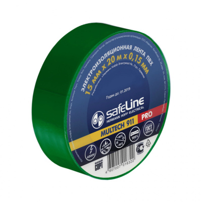 Изолента 15/20 зеленый Safeline