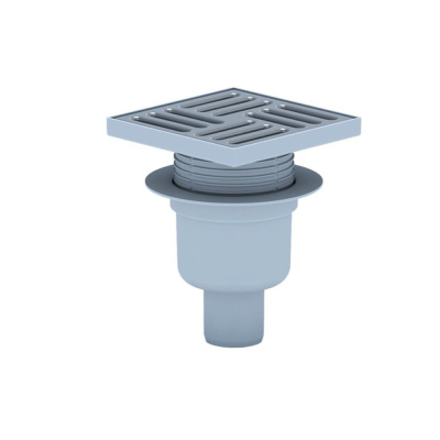 Трап верт., выпуск.50,рег., реш. 15х15 нерж. (ТА5712)