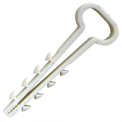 Дюбель-хомут для прямоугольного кабеля, белый, 14х6мм (15шт)