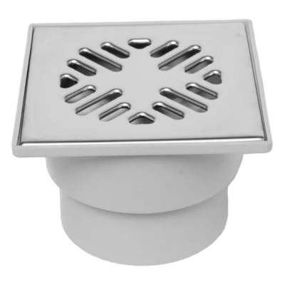 Трап 110 с вертик. спуском  "сухой" затвор ПП, решетка 150*150 нерж. сталь ТАТПОЛИМЕР