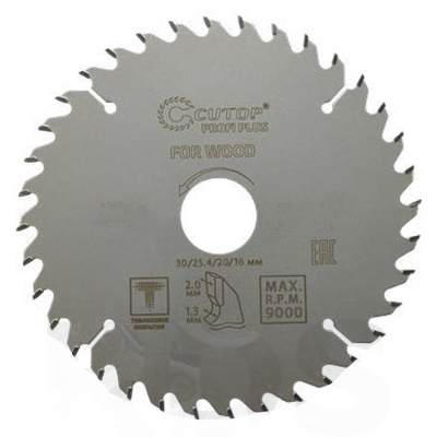 Диск пильный по дереву с тефлоновым покрытием 48Т, CUTOP Profi plus, 190 х 1,5/2,2 х 30/25,4/20/16 м