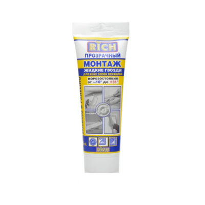 Гвозди жидкие прозрачные в тюбиках 250мл RICH