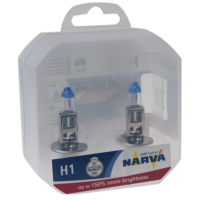 Лампа авт. 12V (+150%) H1 55W P14,5s (комплект: 2 шт.) Range Power 150 Narva