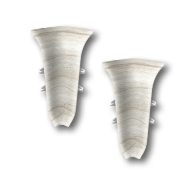 Угол для плинтуса 55мм "Идеал Классик" Ясень белый / 252 внутренний										