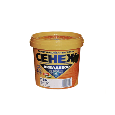Антисептик тонирующий СЕНЕЖ АКВАДЕКОР Х2-109 (орех)-0,9кг