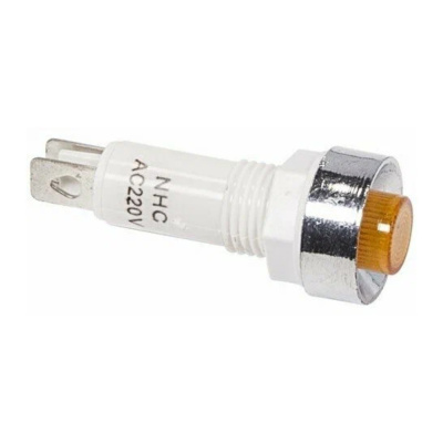 Индикатор c ОТРАЖАТЕЛЕМ  D10  220V  желтый  REXANT, 36-4753